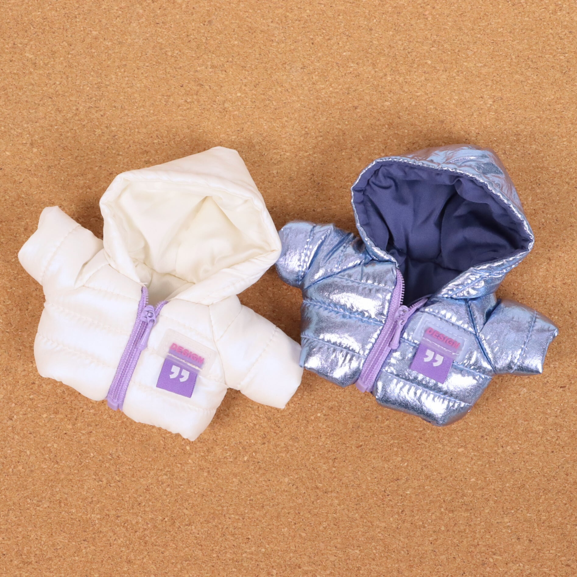 こぎ　ぬい　衣装　オーロラ フード付き ダウン メタリック オーロラ 約10～15cm用 03010042 ぬい服