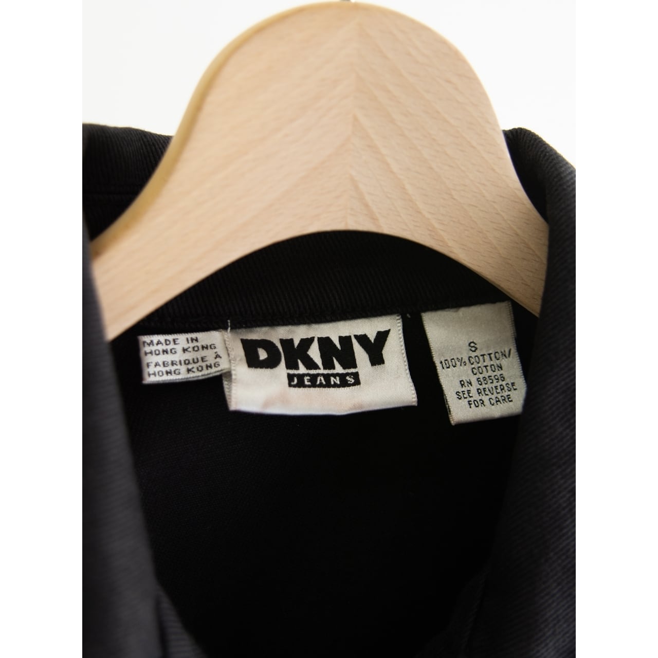 【DKNY JEANS】Made in Hong Kong 90's 100% Cotton Black Denim Jacket（ダナキャランジーンズ 香港製 コットンブラックデニムジャケット）