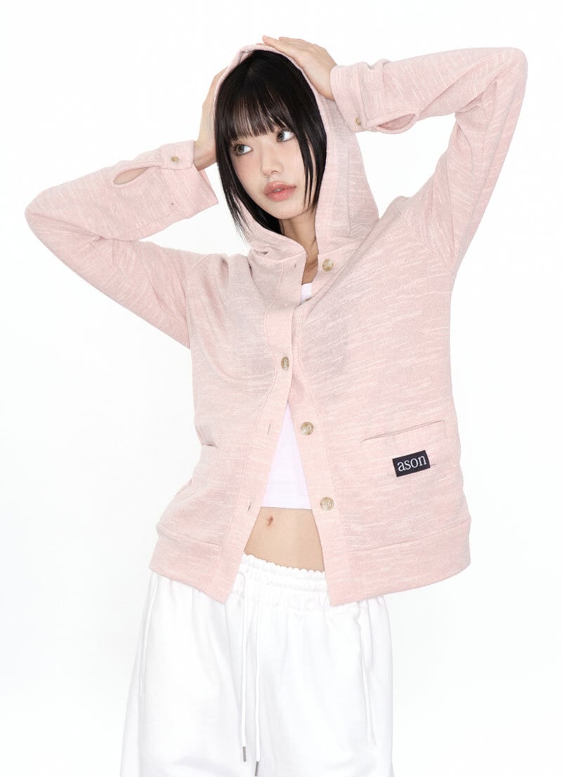 as”on] SUNDAY HOOD CARDIGAN / PINK 正規品 韓国ブランド 韓国通販