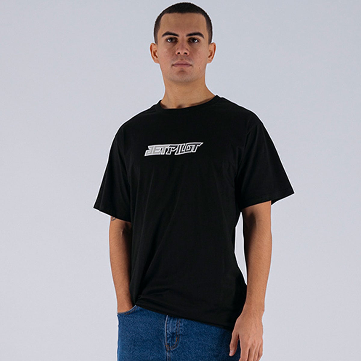 スティッカード TEE ブラック ホワイト Tシャツ 半袖 W26602 JETPILOT