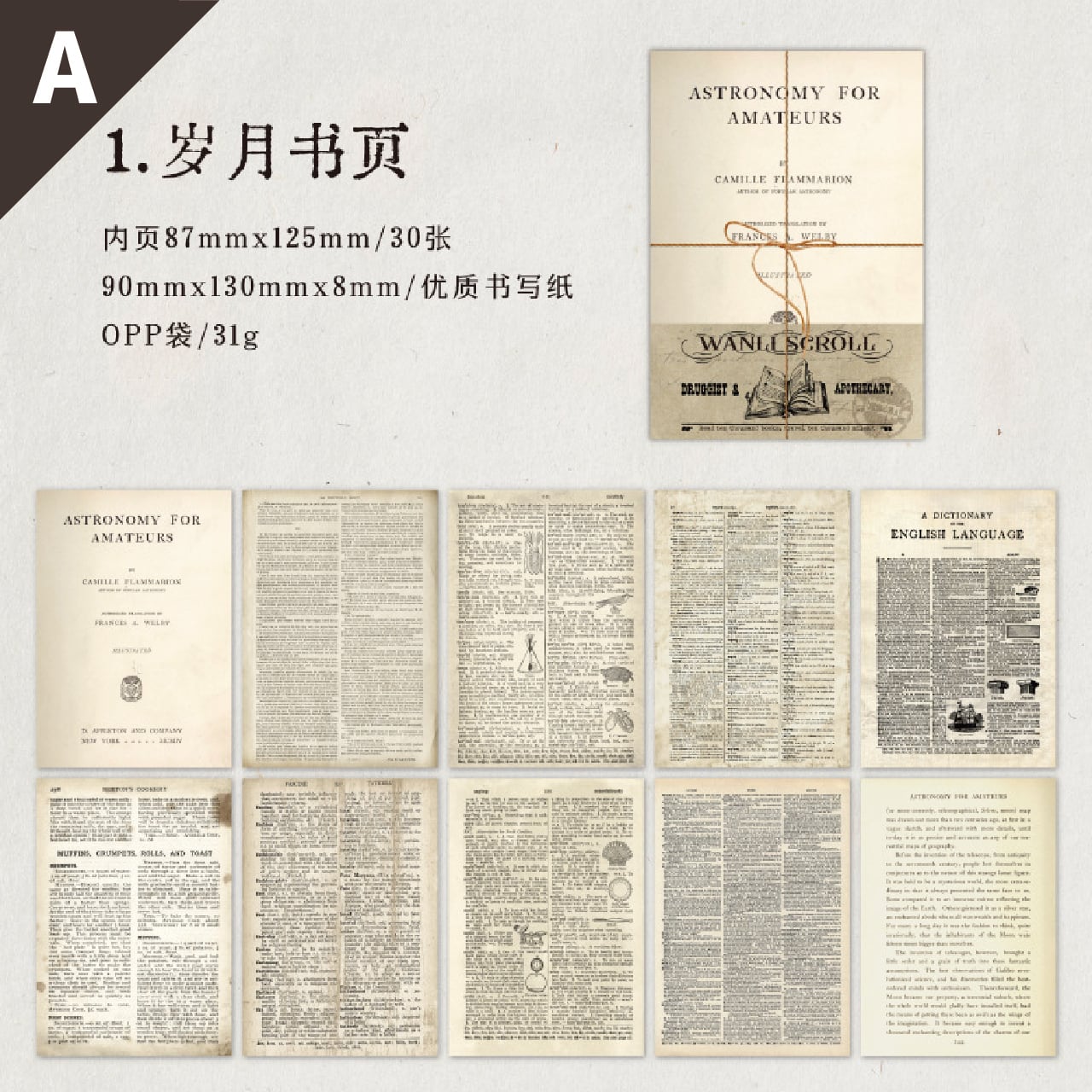 素材紙 アーティスティック おしゃれ 個性派 全8種類 30枚