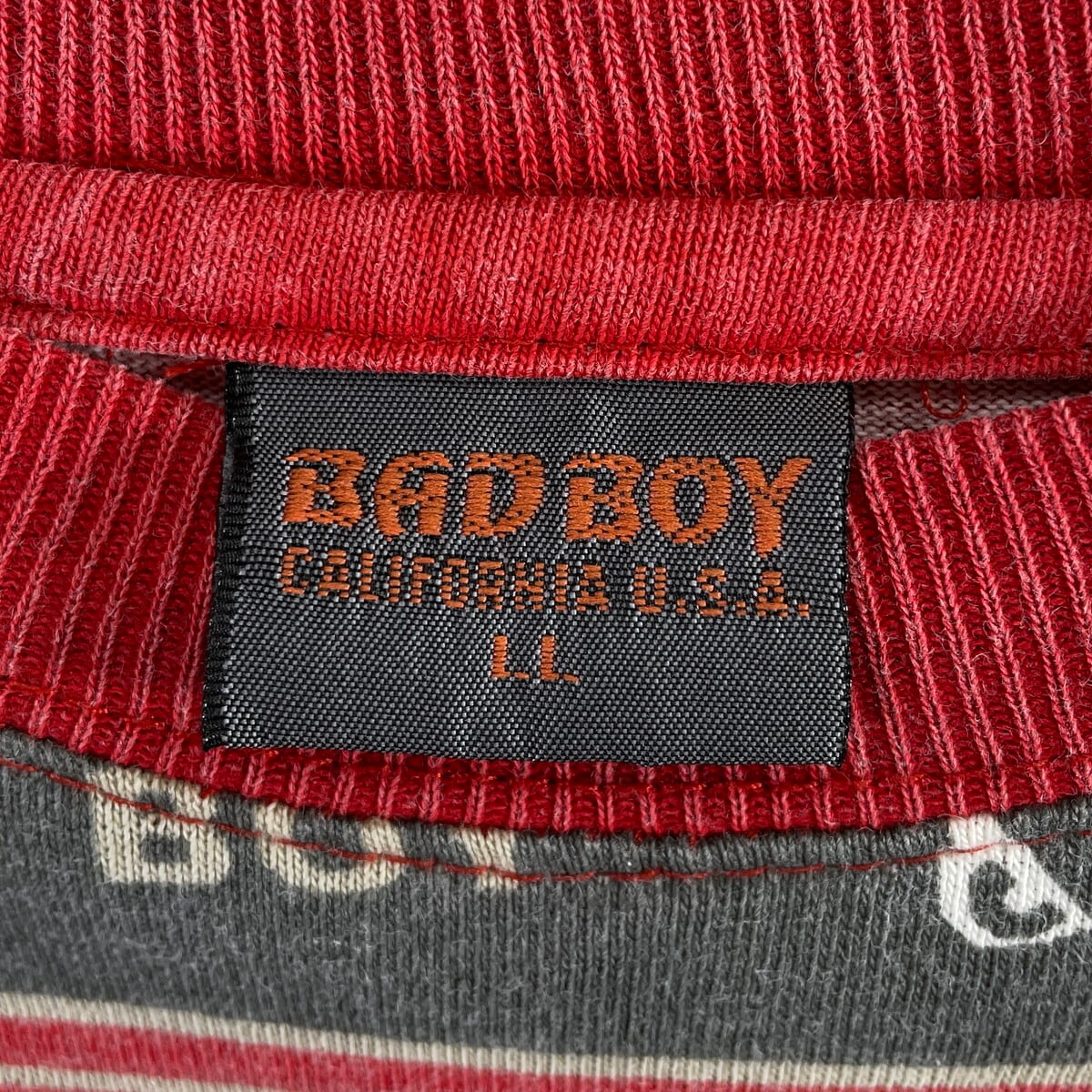 90年代 BAD BOY バッドボーイ ロゴ マルチボーダー Tシャツ メンズXL