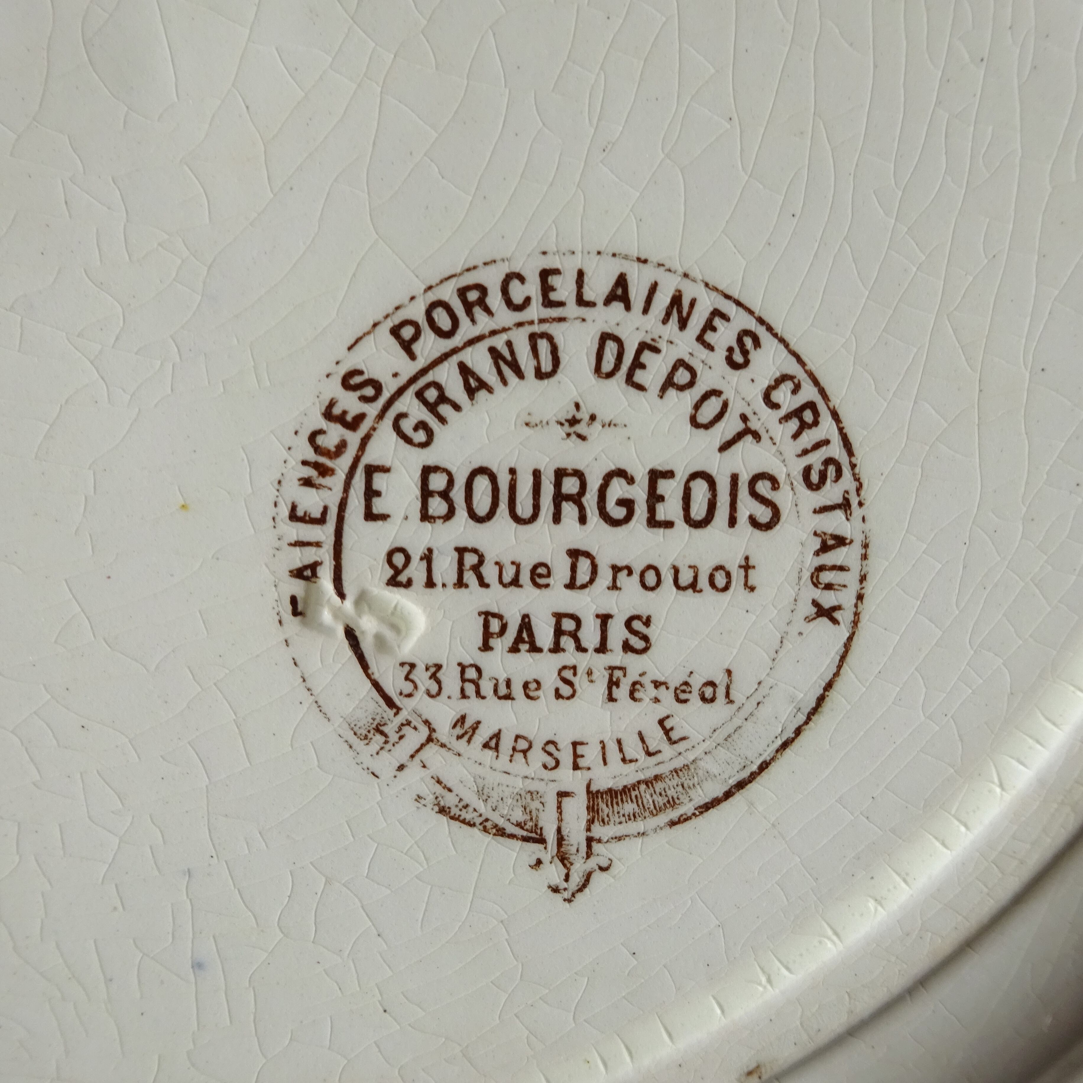 【 Épuisé 】Émile bourgeois / Le Grand Dépôt  décor 《Fleurs de pommier》assiette plate (A)