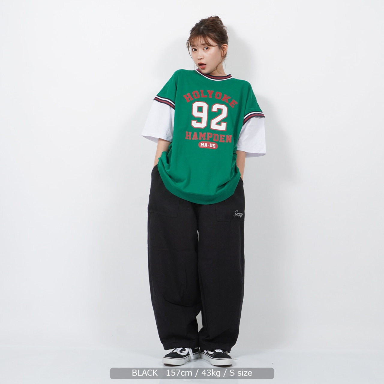 \SALE/◆ワンポイント刺繍 ワイド バルーンパンツ◆ng-90222