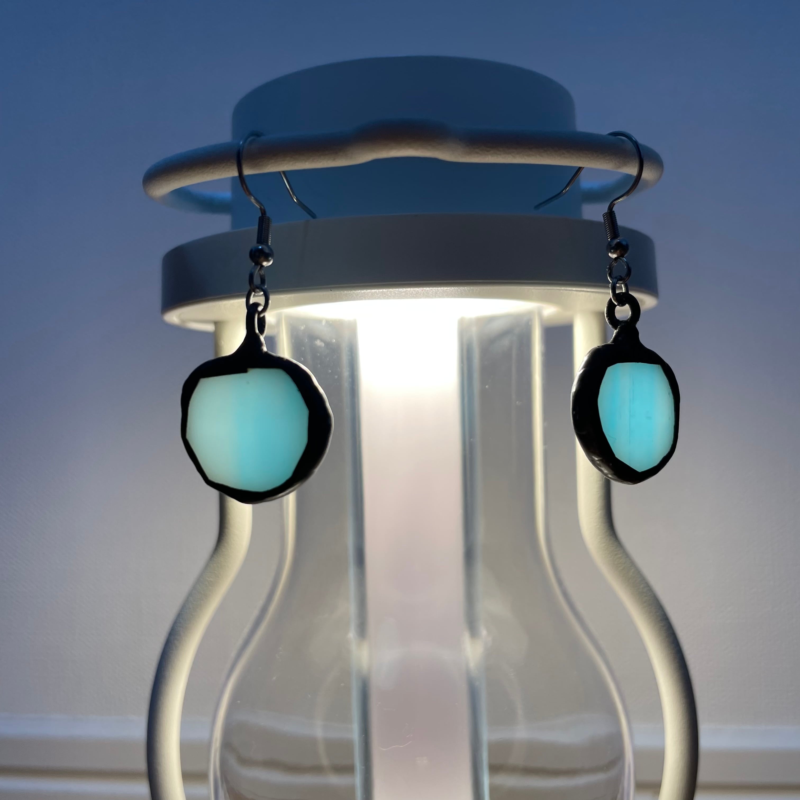 青りんご / stained glass pierce 両耳用 サージカルステンレスピアス