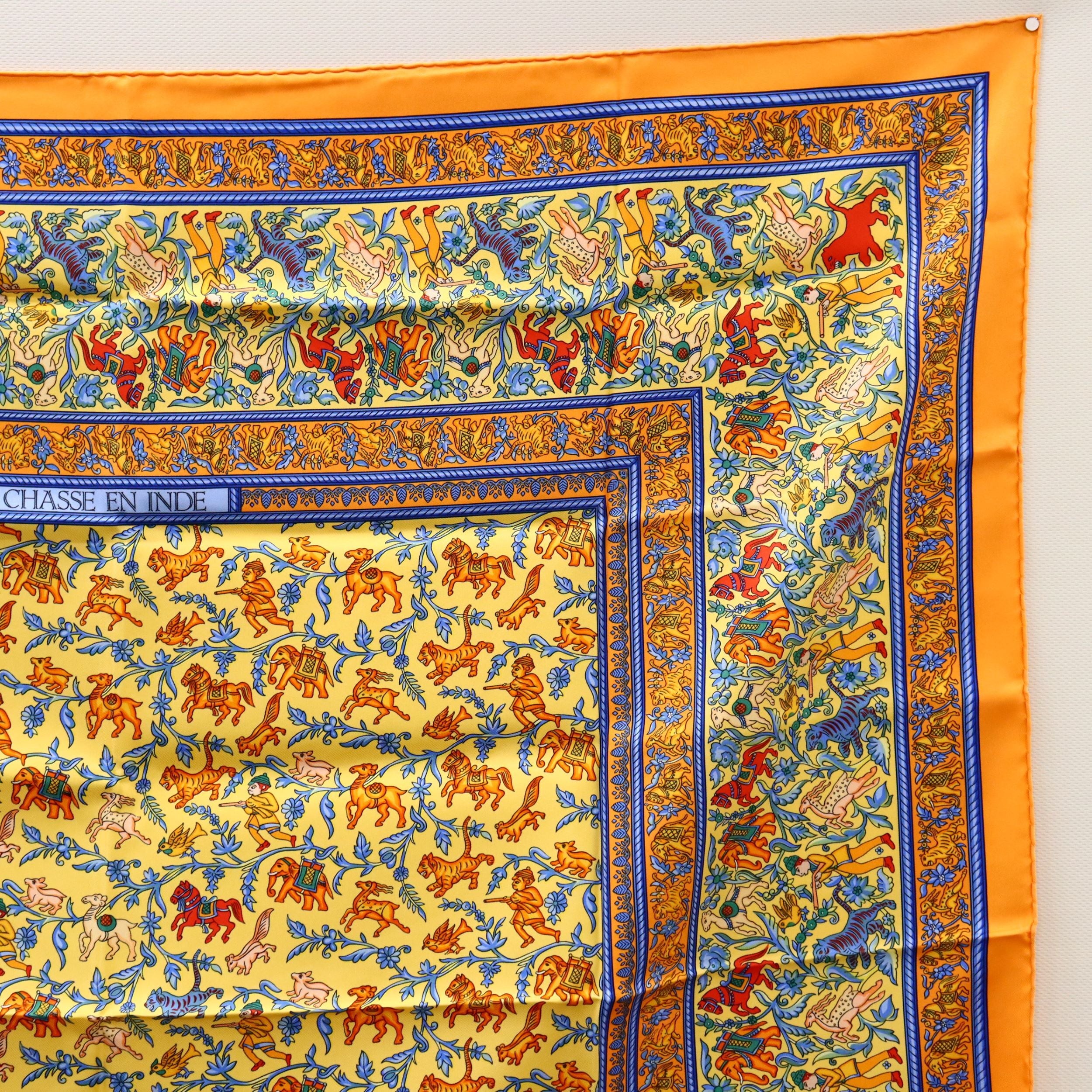 美品 HERMES エルメス カレ90 インドの狩猟 CHASSE EN INDE 美品 HERMES エルメス カレ90 インドの狩猟 CHASSE EN INDE