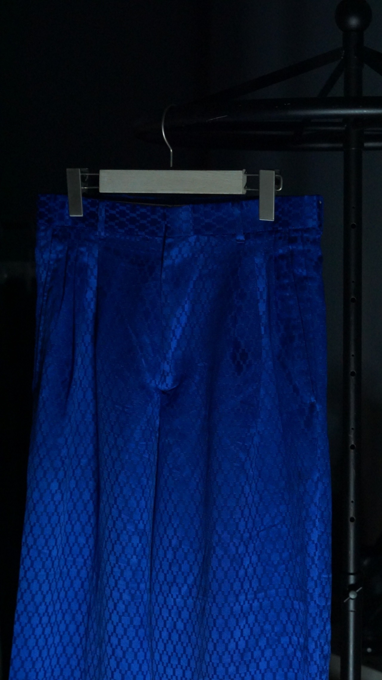 80's SUPER WIDE STRAIGHT BLUE SLACKS