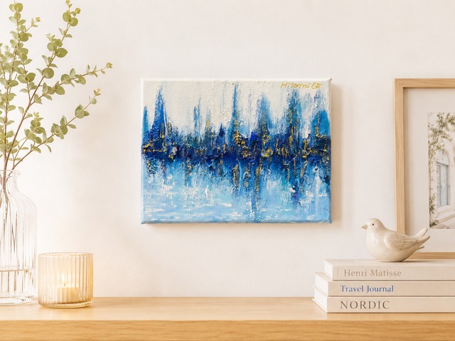 A-114/26】【3点セット】原画 絵画 抽象画 風景画 カラフル キャンバス