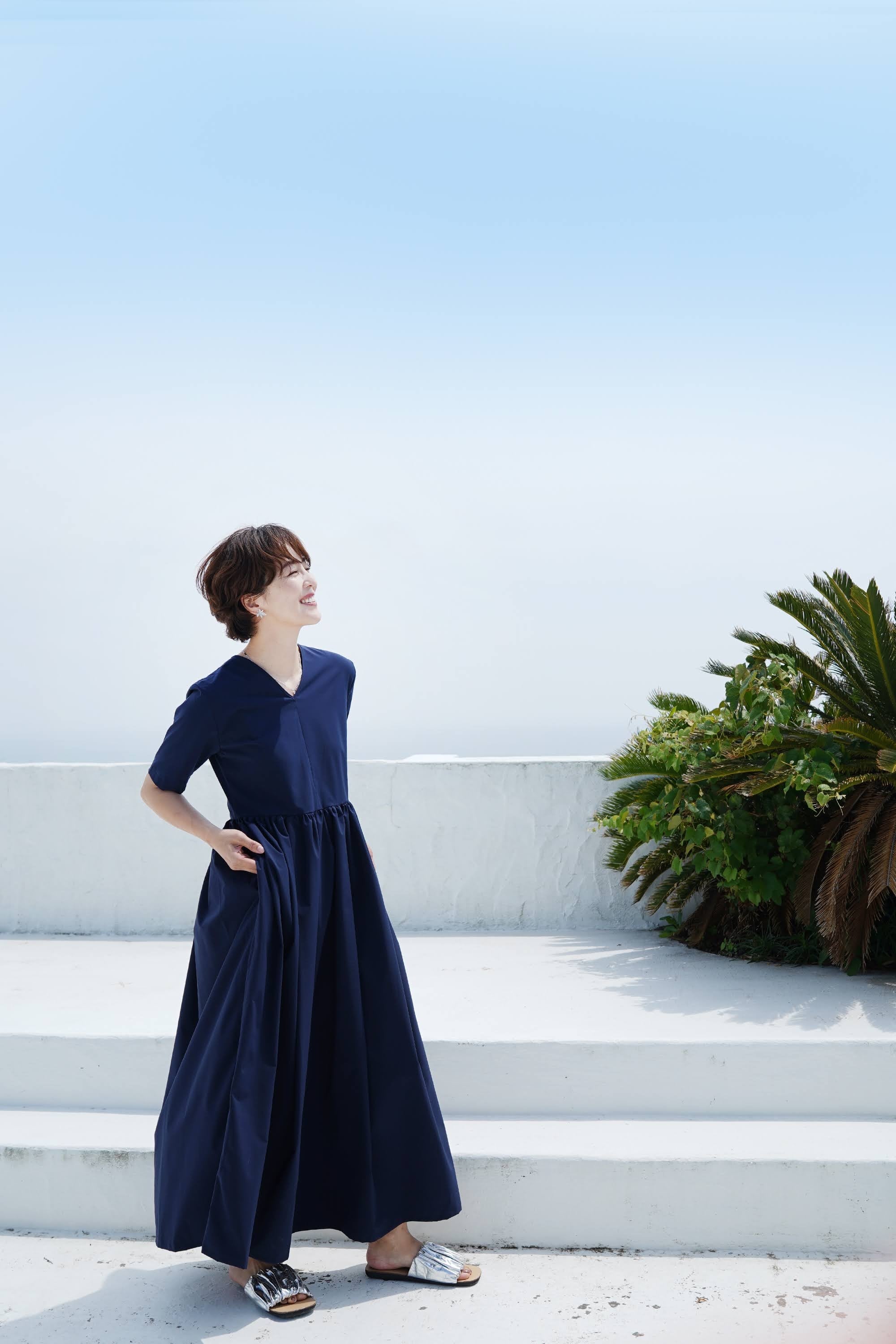 未使用 鈴木六夏the9shop エブリデイドレス ショート ネイビー Mサイズ 