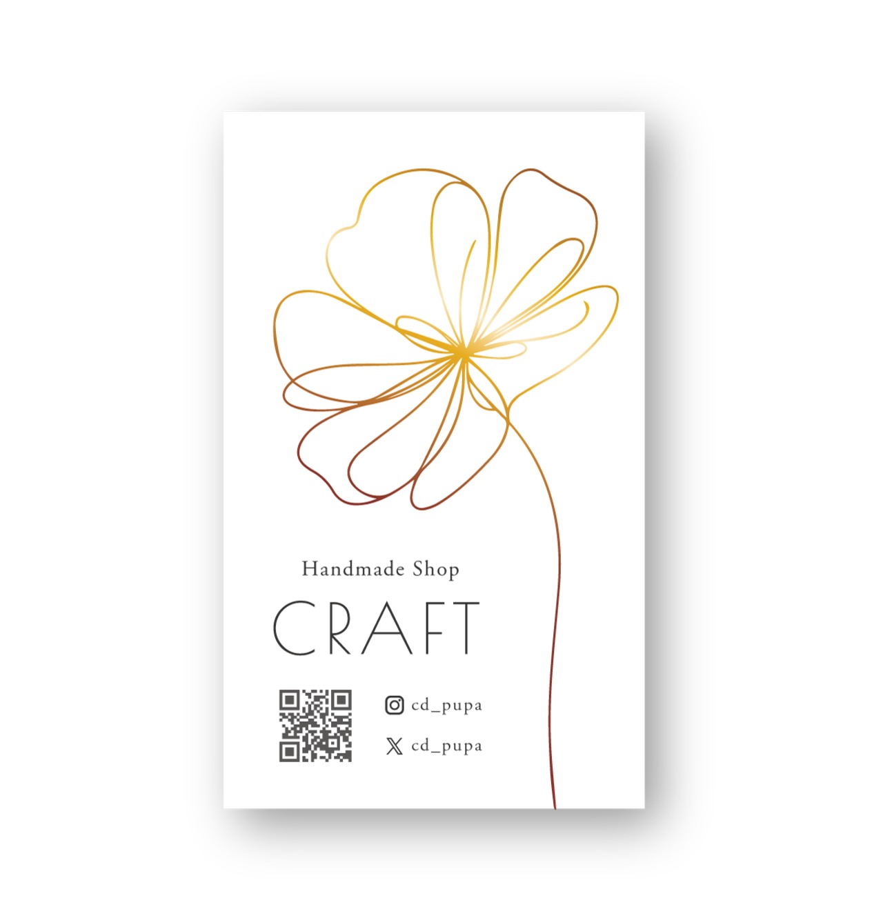 線画のフラワーデザイン ｜ アクセサリー台紙 ｜ cd_00428