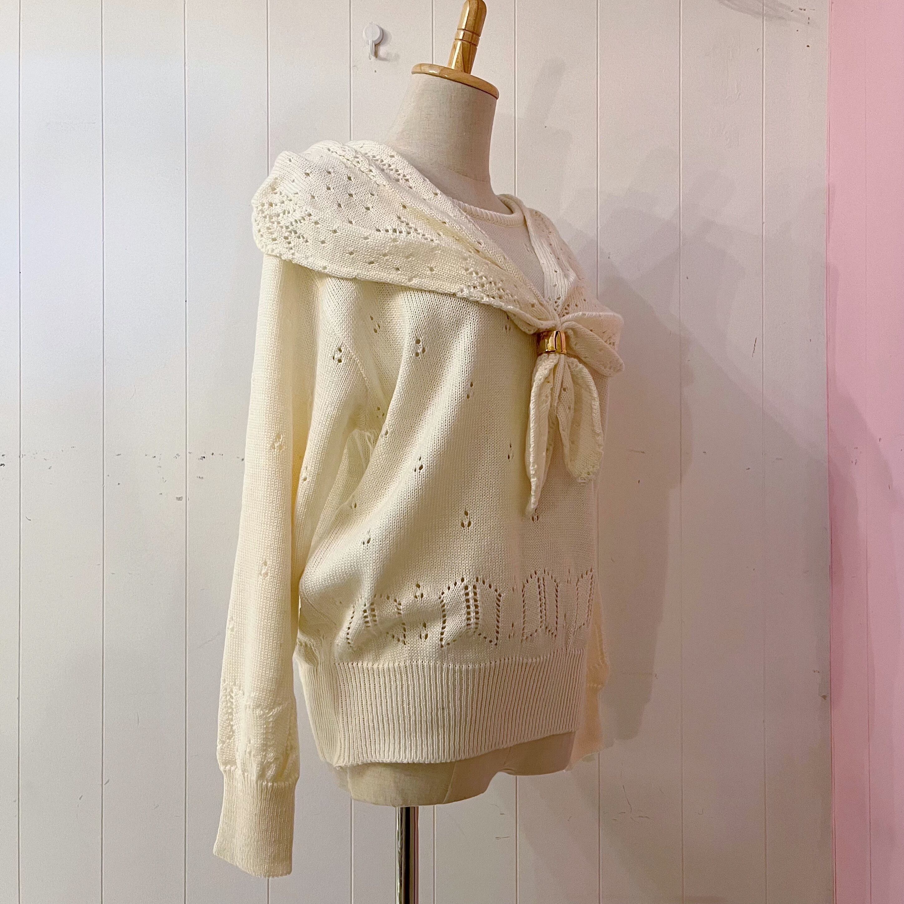 openwork sailor collar knit