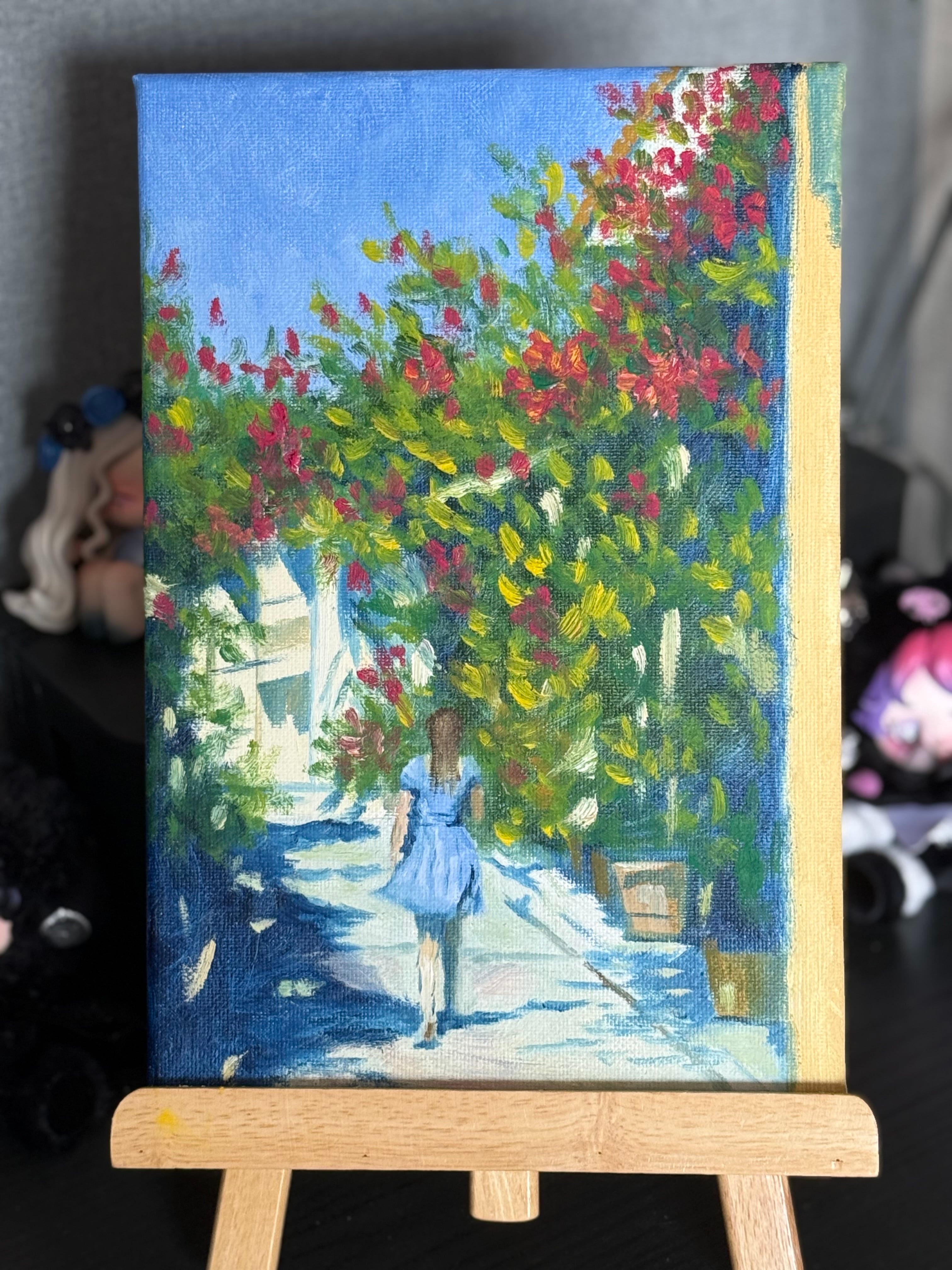 油絵 油彩 油彩画 絵画 絵【海のひまわり畑】B5 | PAY ID