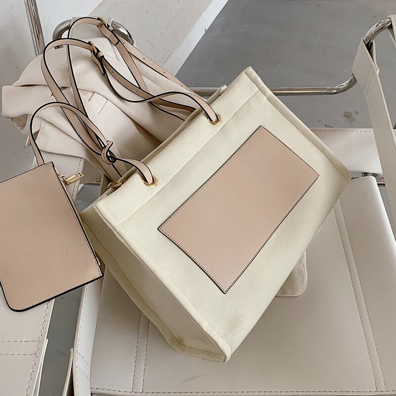 夏の大容量バッグ女性2020新しいトレンディなファッションメッセンジャーバッグシンプルなキャンバスショルダーバッグポータブルトートバッグ Tiancai_Wing_Bag8430997