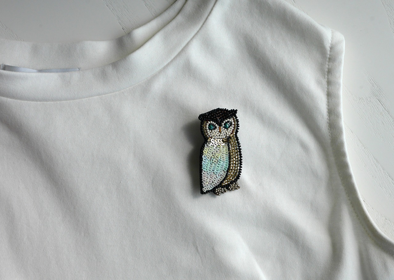 フクロウ／ Owl   ブローチ - 4