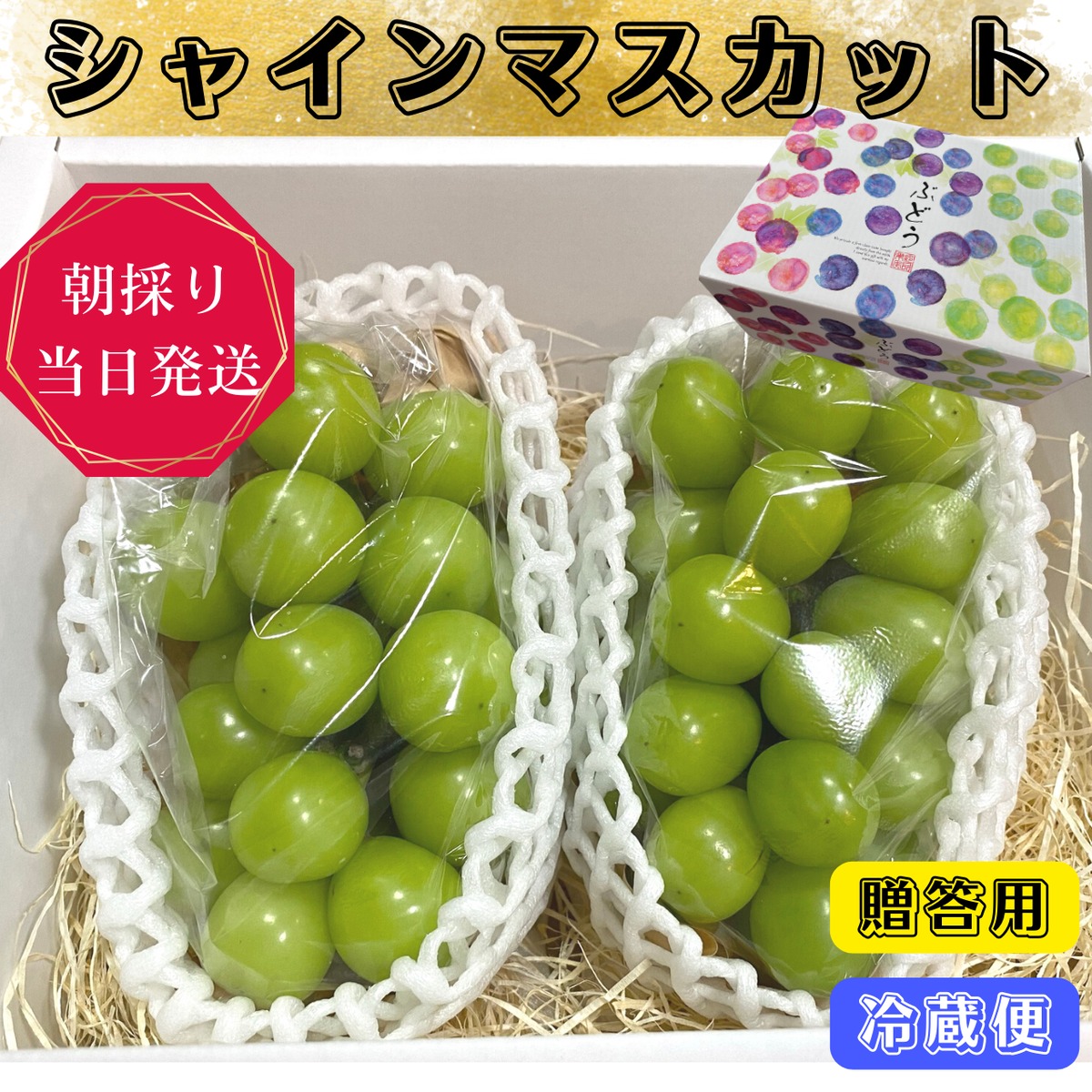 贈答用】シャインマスカット2房(約1.1kg) | ナチュラル 贈答用】シャインマスカット2房(約1.1kg) | ナチュラル