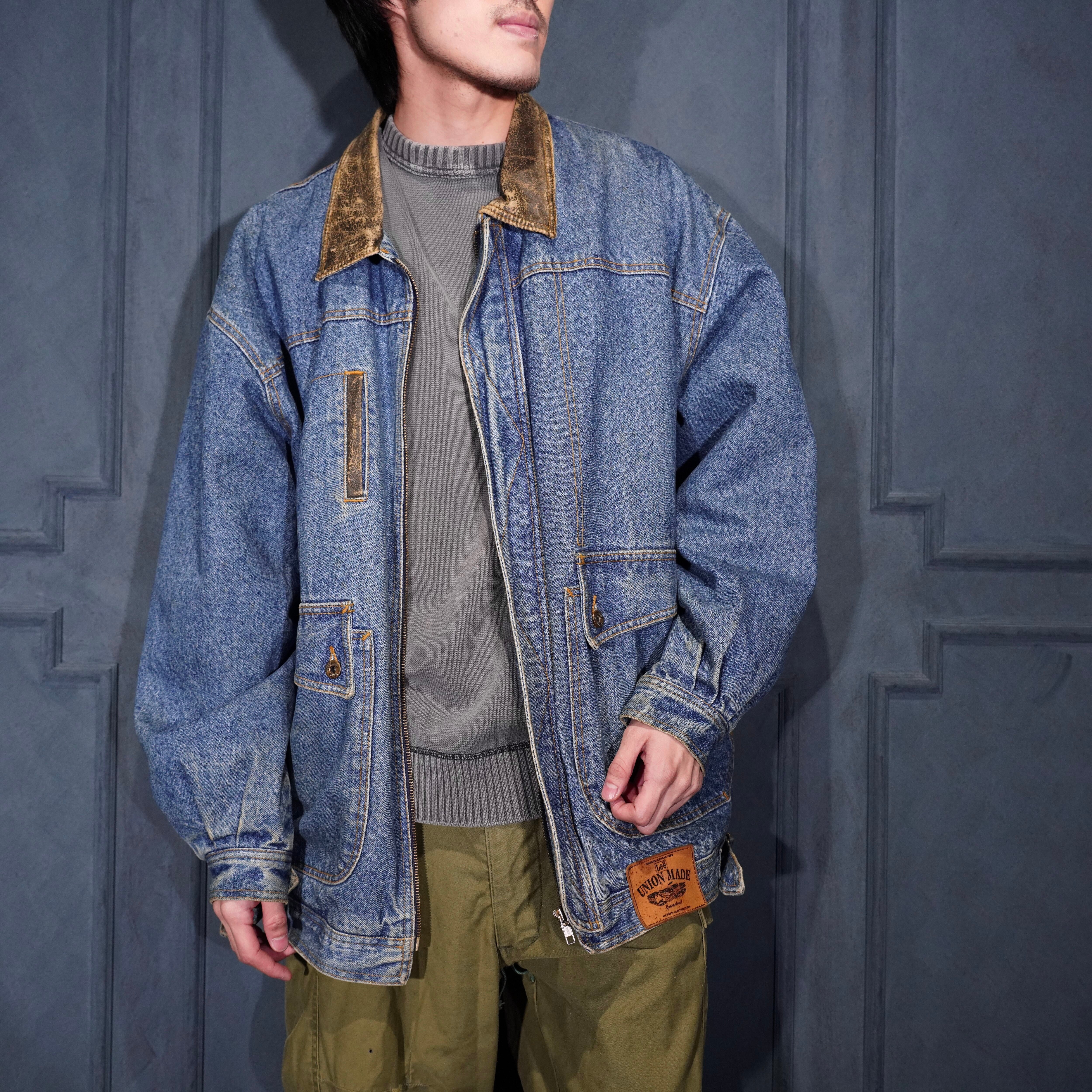 stone  激レア　90s ビンテージブルゾン 1点物◇WeatherproofスエードタッチXLブルゾンジャケット古着メンズ