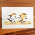 にゃんきーとすポストカード　釣りにいこう2