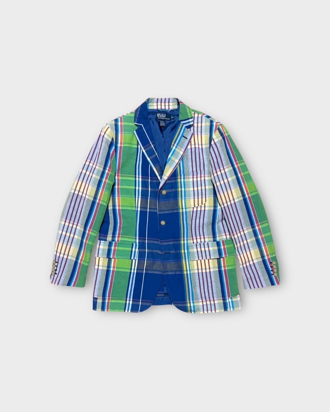 【Used】“Polo by Ralph Lauren” Madras Check Cotton Linen Jacket