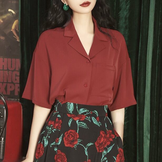 Vネック ボタンダウンシャツ 00084