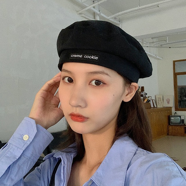 スタンダードオータムウィンターレッド レトロ 帽子 ストリート 秋物 冬物 ベレット ヘアアクセサリー ブラック・アイド・ピーズ97226091946