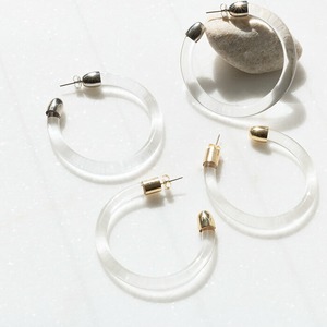 ＼期間限定1000円ポッキリ／【ネコポス便】クリアフープピアス(0230)