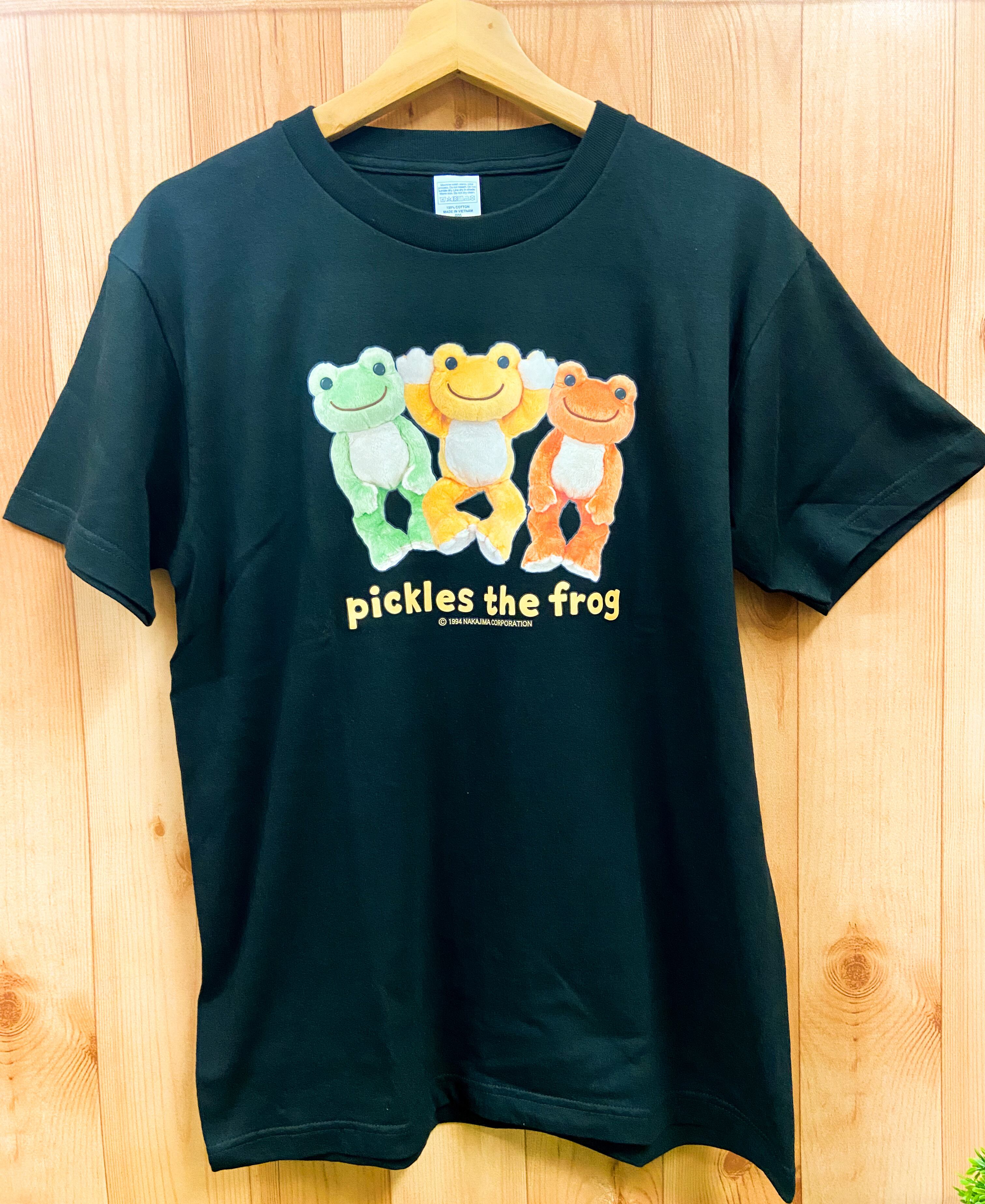 かえるのピクルス Tシャツ ビタミンカラー ブラック | burly