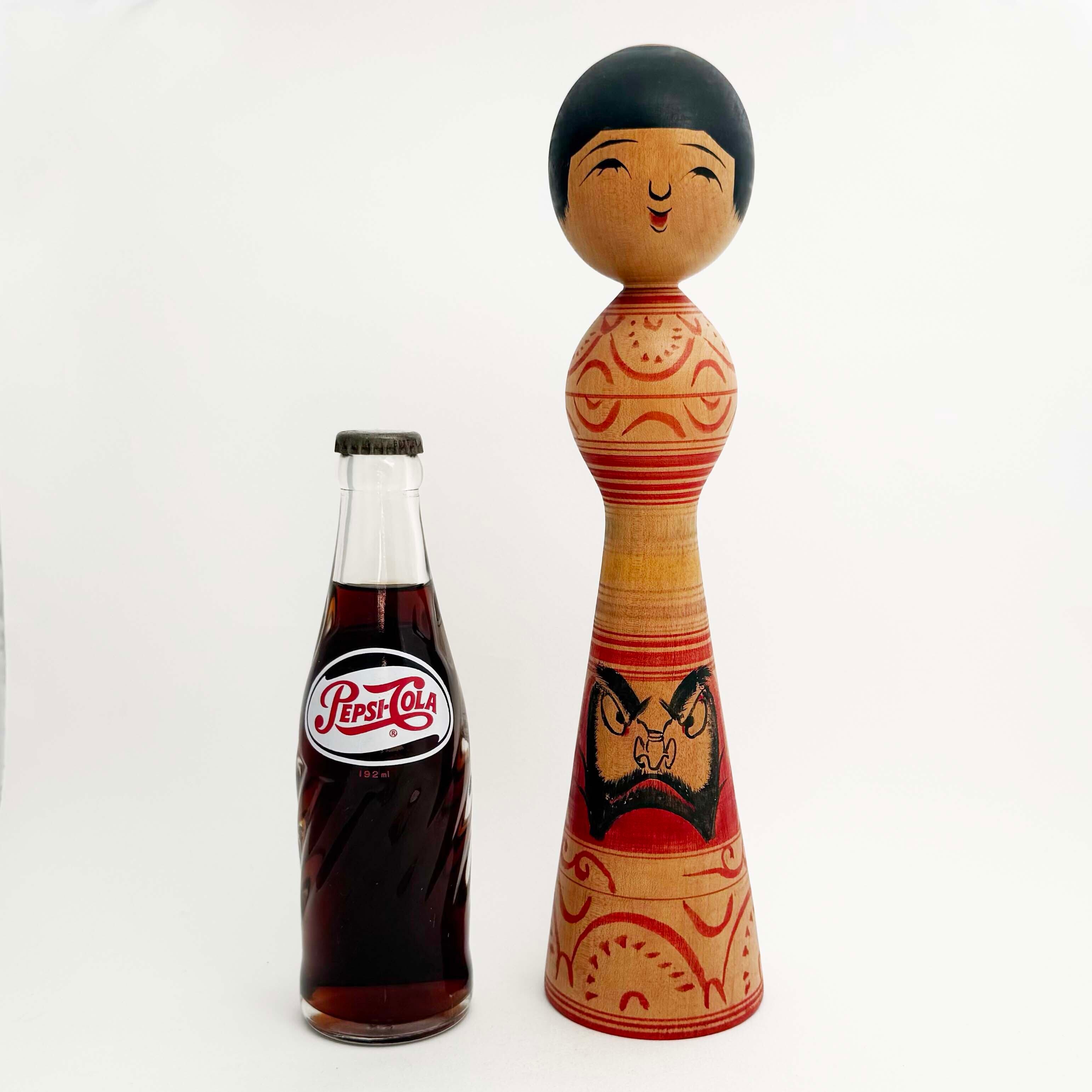 だるま柄こけし（津軽系始祖 / 盛秀太郎工人）31cm C