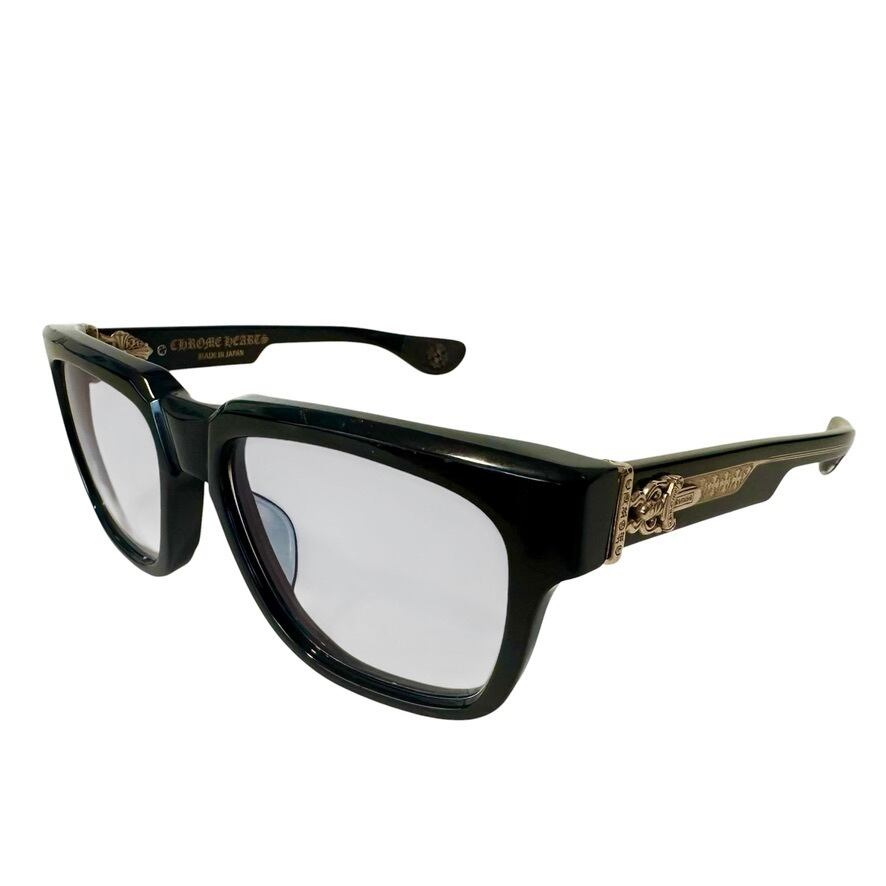 Like-new condition ◇ Chrome Hearts BOX OFFICER Dagger Temple Eyewear Sunglasses BK-18KGP Black Unisex