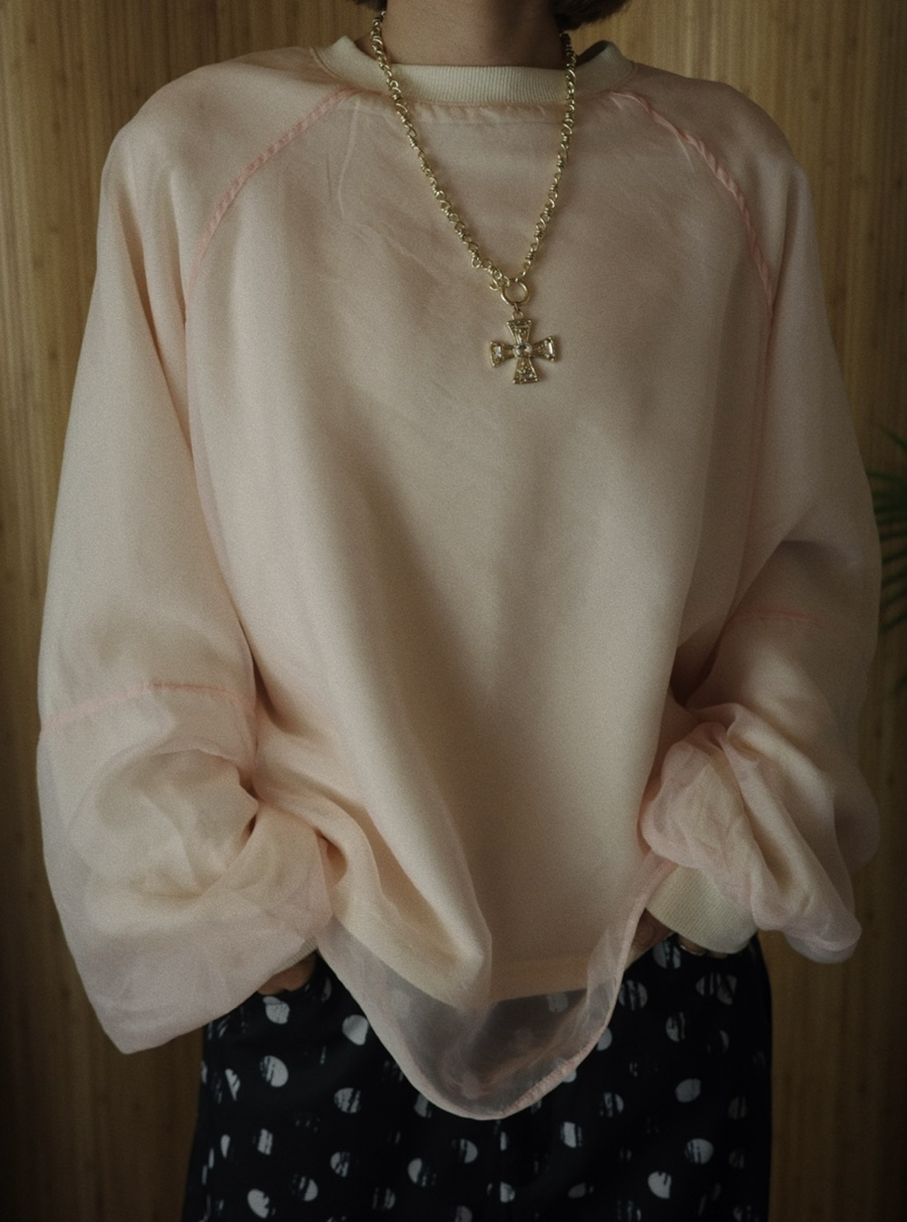 3 color シアーレイヤードスウェット