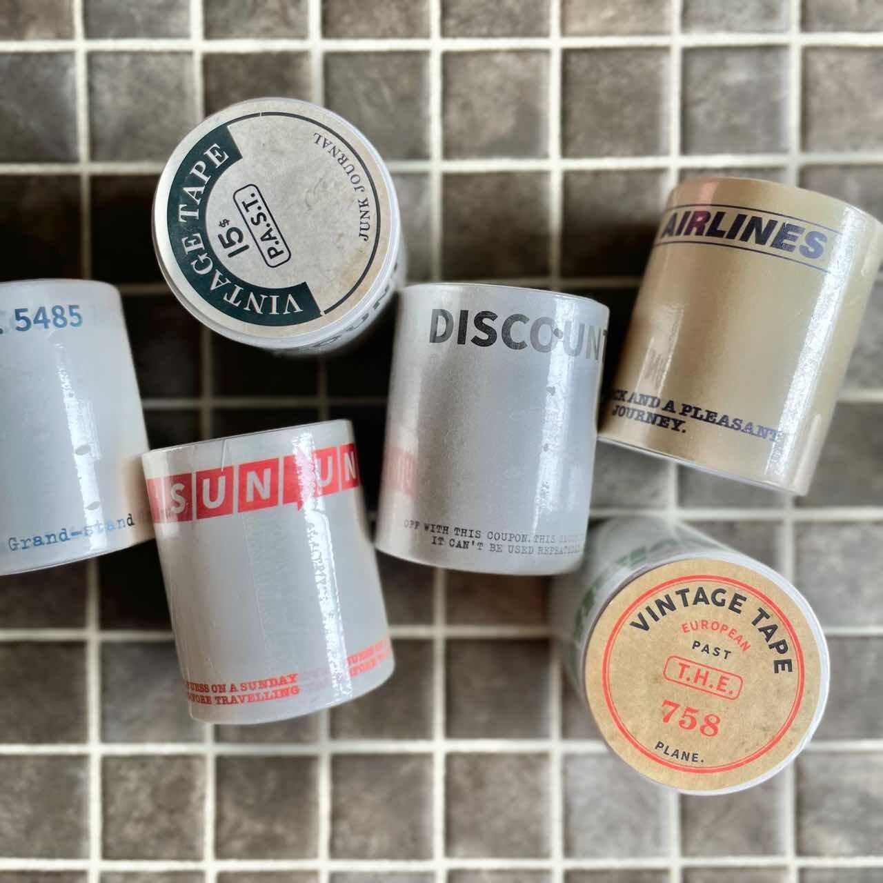 ラベル ワイドロールメモ|5cm幅3m レトロ ヴィンテージ調 雑貨屋