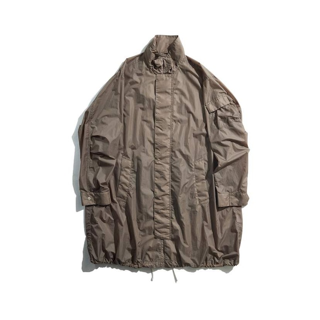 MINI RIP NYLON STAND COAT / ミニリップ撥水ナイロンスタンドコート (BEIGE)