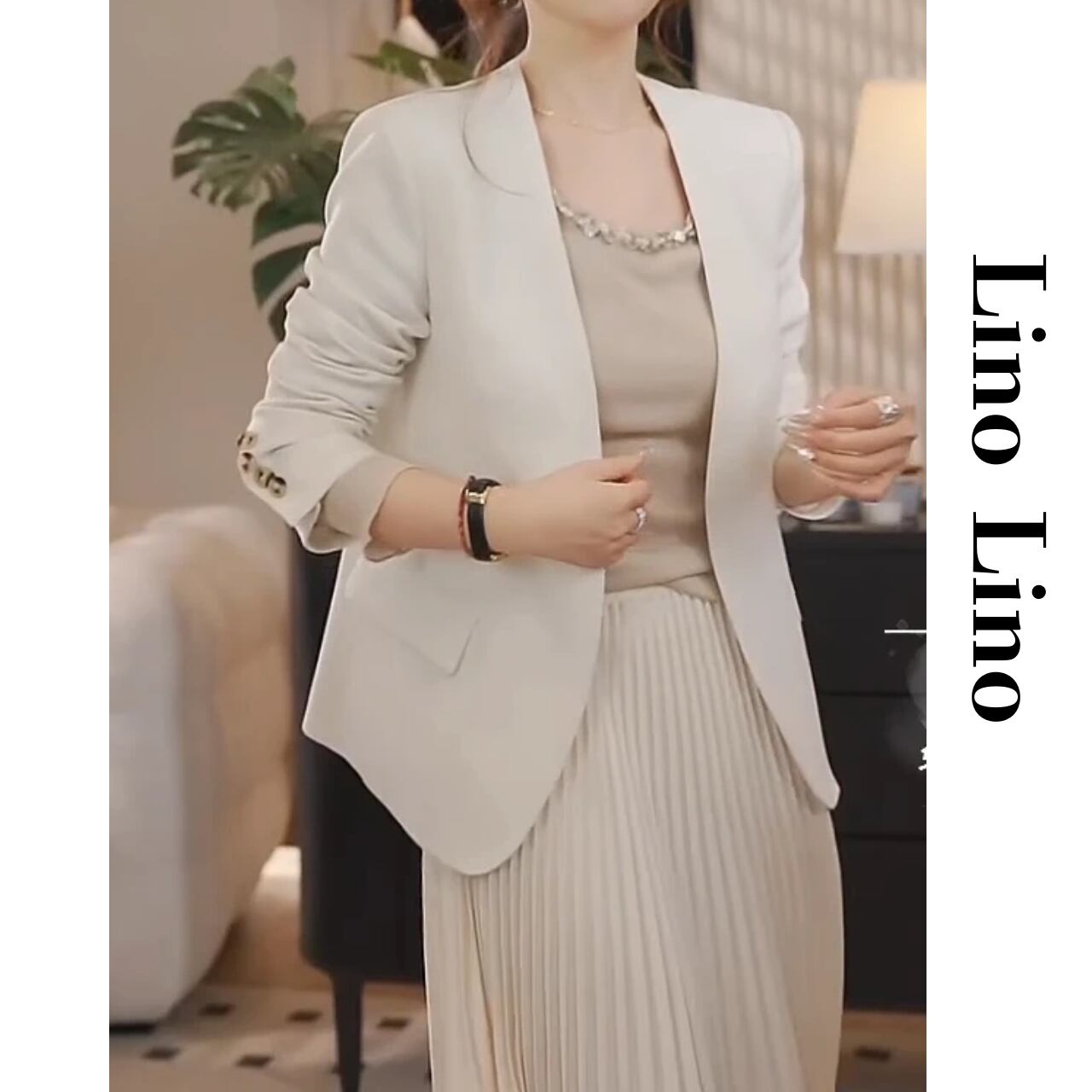 Notch Lapel Hip-Length Single Jacket L00838