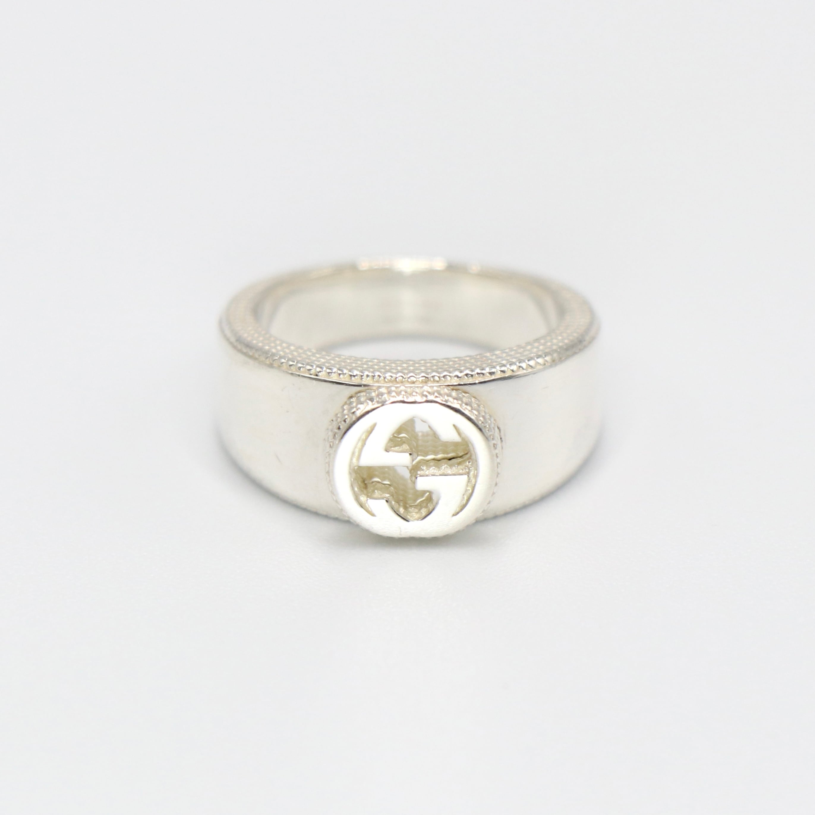 3/20掲載 GUCCI 約9号 インターロッキングG リング シルバー925 グッチ
