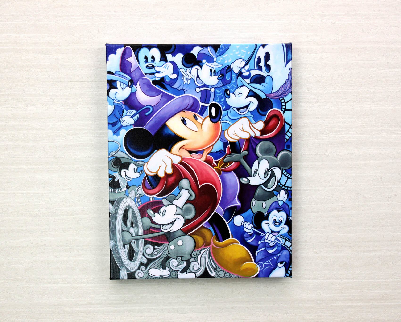 ディズニー絵画 ミッキーマウス セレブレート ザ マウス 作品証明書 展示用フック付 キャンバスジークレ ディズニー絵画 ポスター