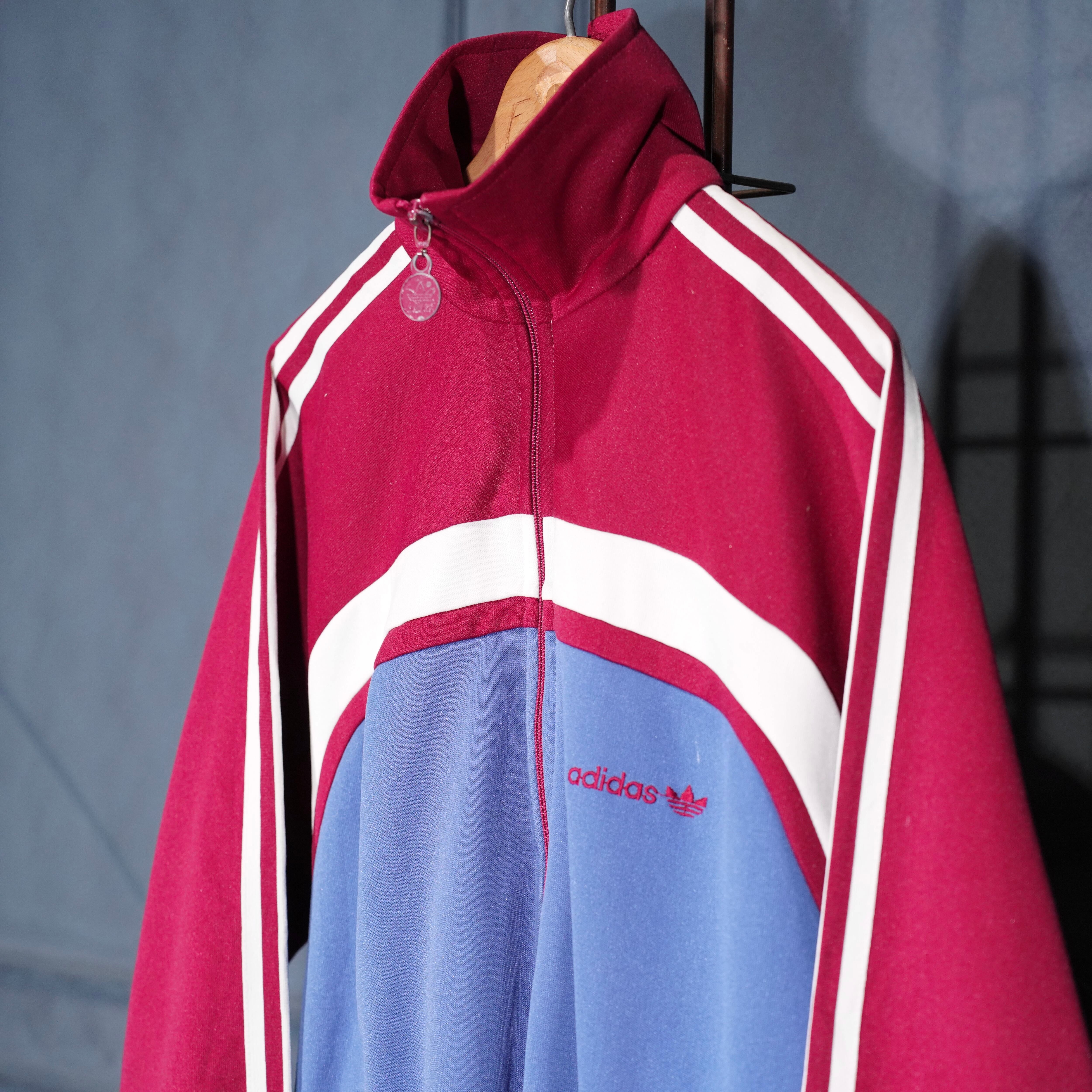 80's USA VINTAGE adidas LOGO EMBROIDERY DESIGN TRACK JACKET MADE