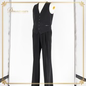 社交ダンス 衣装 スラックス パンツ ベスト MAISON DE DANSE ブラック系 黒 ダンス パーティ 発表会 デモ レッスン 練習着 2点セット セットアップ 日本製 パーティ衣装 発表会衣装 デモ衣装 レッスン用 メンズ 男性用 フォーマル衣装