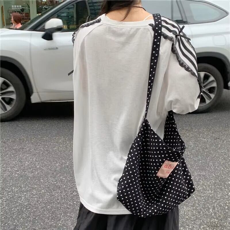 レースストライプロンT