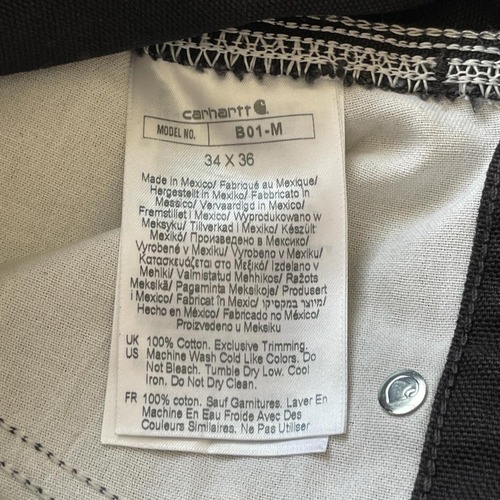 メキシコ製 ブラック ダブルニー Carhartt B01-M 34×36 詳細写真11
