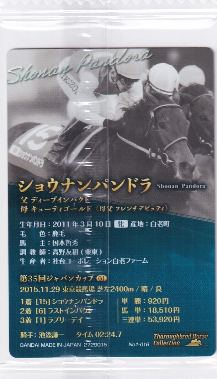 金箔サイン付)ショウナンパンドラ：第35回 ジャパンカップ