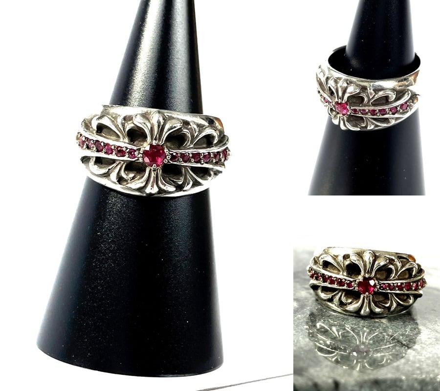 CHROME HEARTS クロムハーツ フローラルクロスリング with 純正 CHROME HEARTS クロムハーツ フローラルクロスリング with 純正
