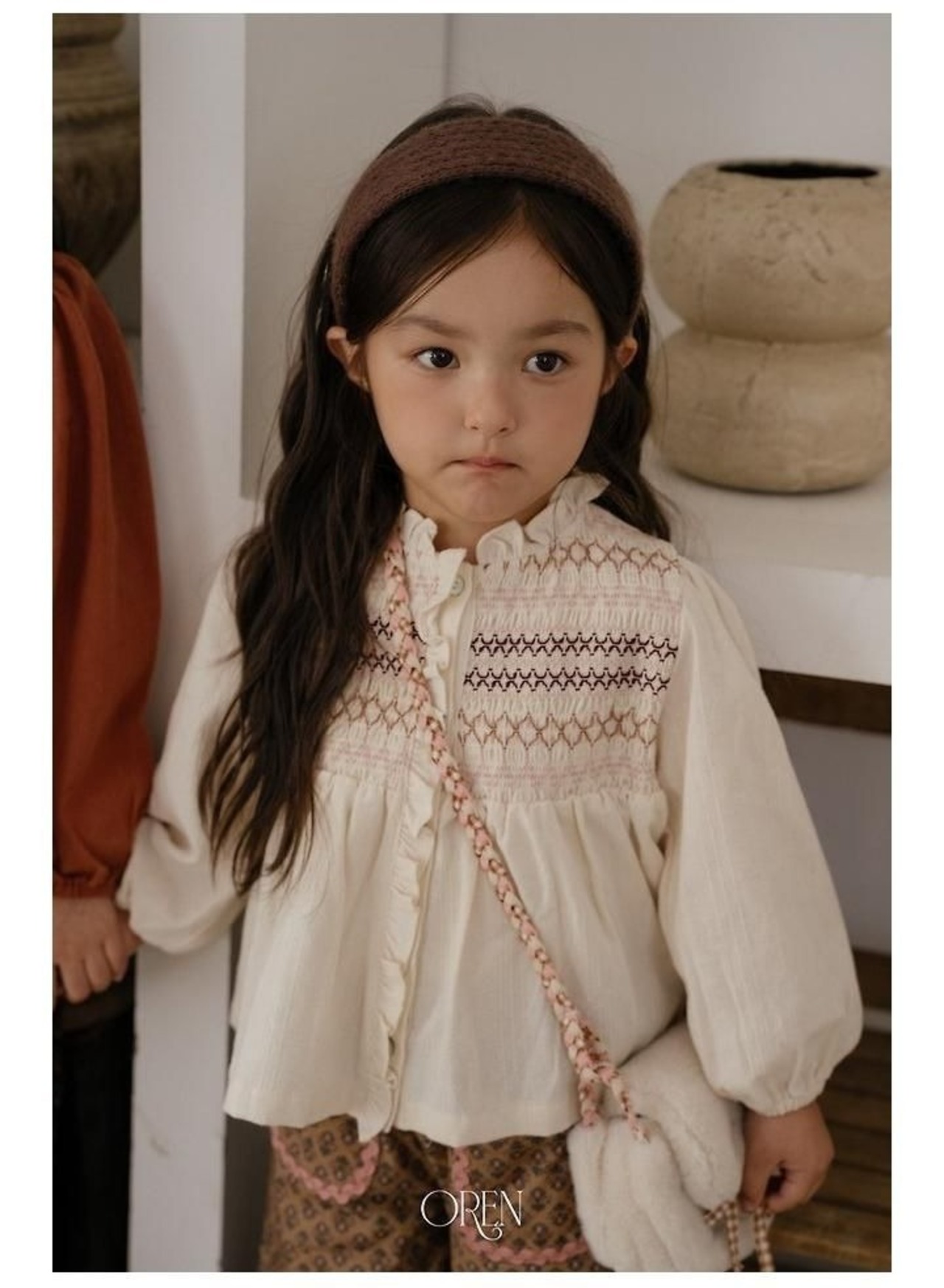 〖取寄〗韓国子供服 / 26winter / oren / メルシースモックブラウス / キッズ *S~XL*