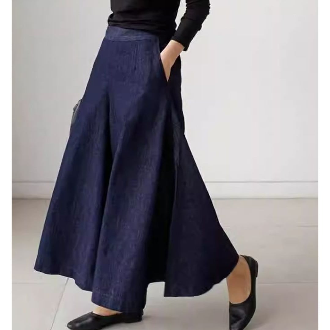 ハイウエストドレープワイドジーンズ〘at0842〙