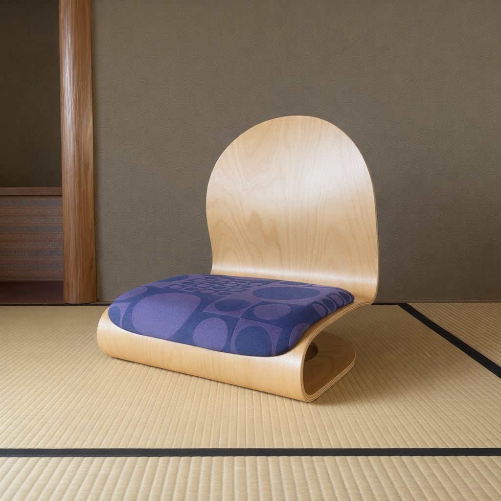 Tatami Chair by Verner Panton (Natural body / Maharam, Geometri)