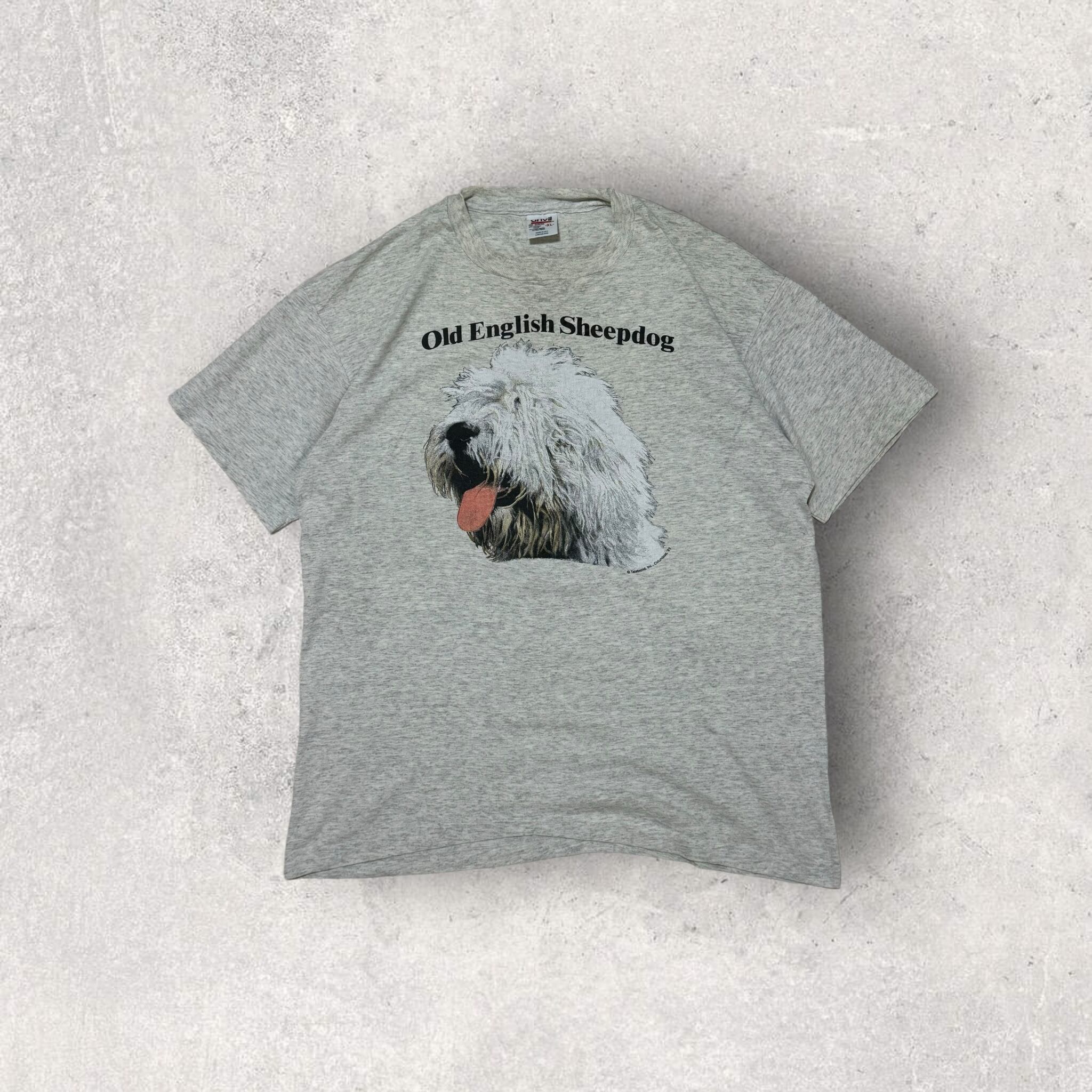 "80's anvil" old english sheepdog print t-shirt