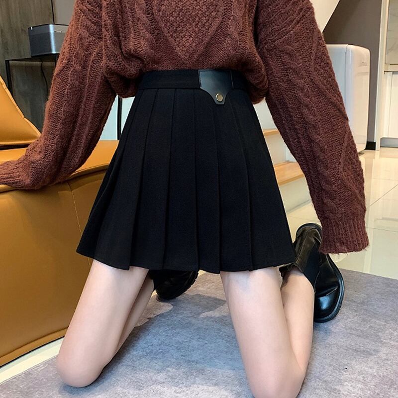 ブラックスカート サマープリーツショート 夏物 試着室90700247606