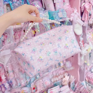 【R51】77-2ファスナーポーチ付き2wayPVCバッグ（ショルダーひも別売）