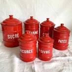ホーローキャニスター 赤６個セット　