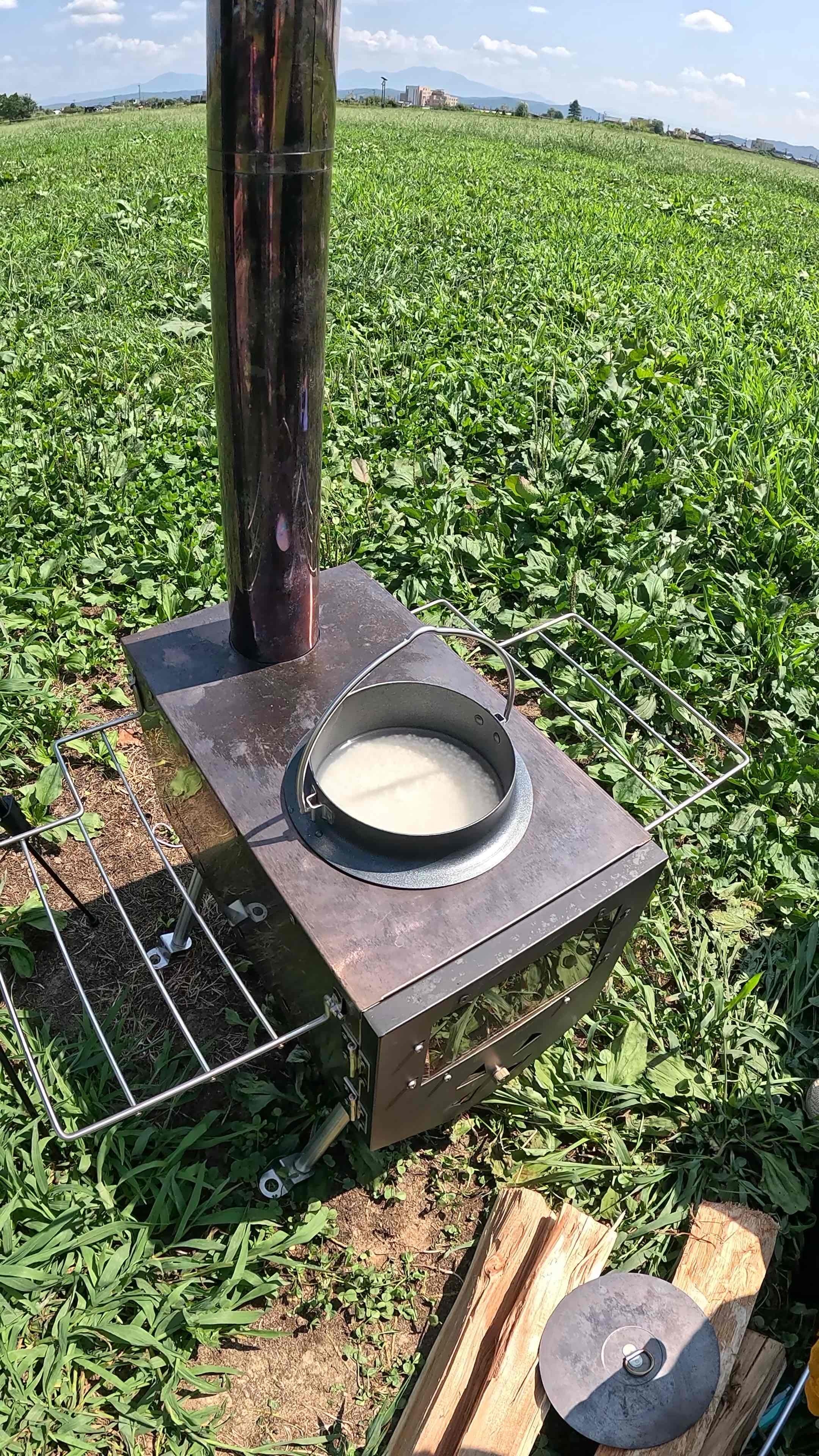 アサヒ羽釜　蓋付き アルミ製カン付 羽釜 28cm/2升4合 木蓋セット 釜 お釜 カマ 釜戸