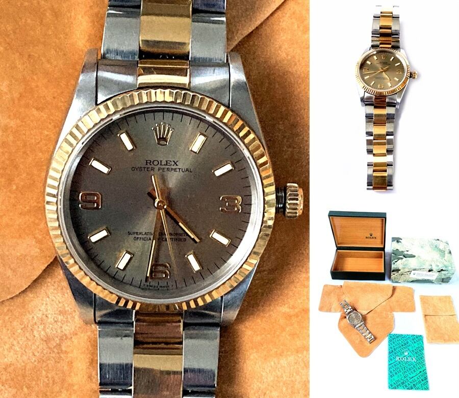 ROLEX ロレックス オイスター パーペチュアル SS K18 YG イエローゴールド 時計 自動巻き オートマ 14233 メンズ