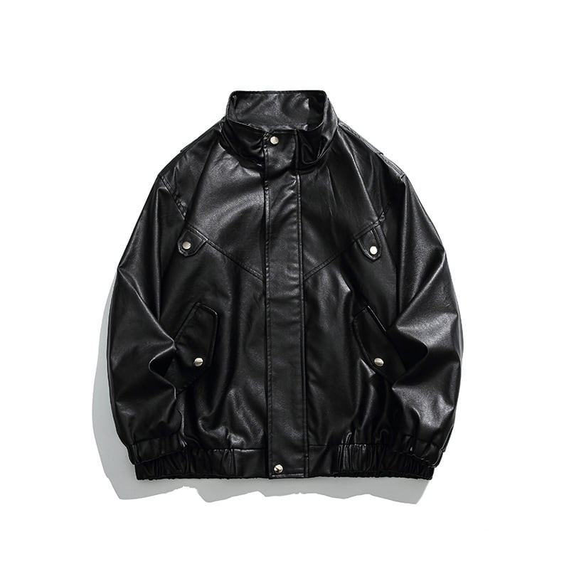 スタンドカラーレザージャケット / Stand Collar Leather Jacket スタンドカラーレザージャケット / Stand Collar Leather Jacket